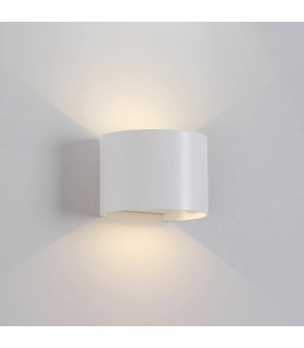 Davos Round Wall Lamp, 2 x 6W LED, 4000K, 1100lm, IP54, Sand White, 3yrs Warranty
