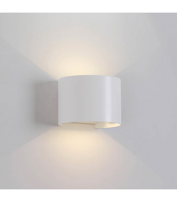 Davos Round Wall Lamp, 2 x 6W LED, 4000K, 1100lm, IP54, Sand White, 3yrs Warranty