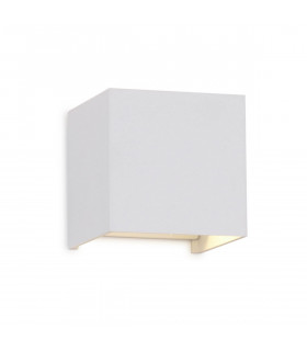 Davos Square Wall Lamp, 2 x 6W LED, 4000K, 1100lm, IP54, Sand White, 3yrs Warranty