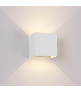 Davos Square Wall Lamp, 2 x 6W LED, 4000K, 1100lm, IP54, Sand White, 3yrs Warranty