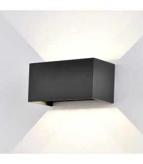Davos Rectangle Wall Lamp, 4 x 6W LED, 3000K, 2200lm, IP54, Sand Black, 3yrs Warranty