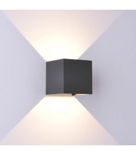 Davos Square Wall Lamp, 2 x 6W LED, 4000K, 1100lm, IP54, Anthracite, 3yrs Warranty