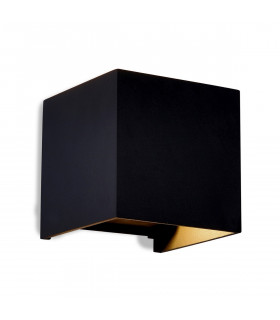 Davos Square Wall Lamp, 2 x 6W LED, 3000K, 1100lm, IP54, Sand Black, 3yrs Warranty