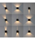 Davos Square Wall Lamp, 2 x 6W LED, 3000K, 1100lm, IP54, Sand Black, 3yrs Warranty