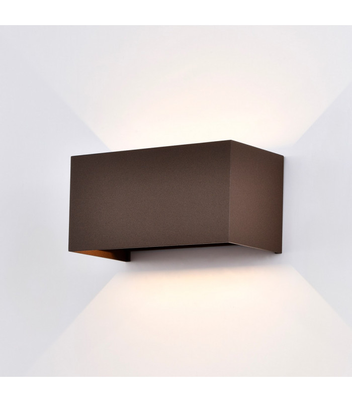 Davos Rectangle Wall Lamp, 4 x 6W LED, 4000K, 2200lm, IP54, Rust Brown, 3yrs Warranty