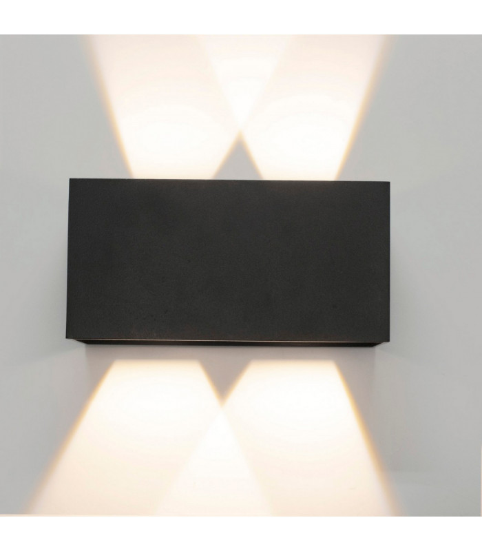 Davos Rectangle Wall Lamp, 4 x 6W LED, 4000K, 2200lm, IP54, Rust Brown, 3yrs Warranty