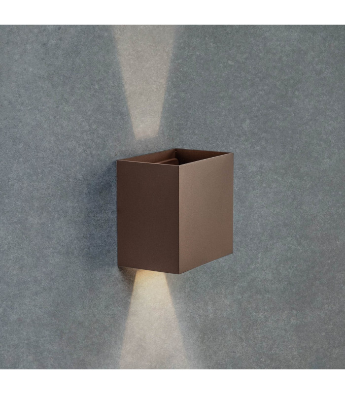 Davos Rectangle Wall Lamp, 4 x 6W LED, 4000K, 2200lm, IP54, Rust Brown, 3yrs Warranty