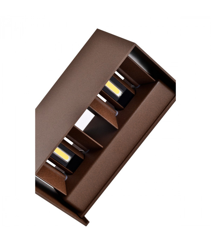 Davos Rectangle Wall Lamp, 4 x 6W LED, 4000K, 2200lm, IP54, Rust Brown, 3yrs Warranty