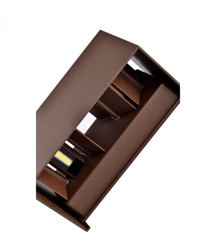 Davos Rectangle Wall Lamp, 4 x 6W LED, 4000K, 2200lm, IP54, Rust Brown, 3yrs Warranty