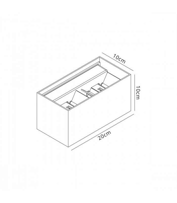 Davos Rectangle Wall Lamp, 4 x 6W LED, 4000K, 2200lm, IP54, Rust Brown, 3yrs Warranty