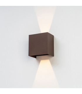 Davos XL Square Wall Lamp 2x10W LED 3000K 1830lm IP65 Rust Brown 3yrs Warranty-2