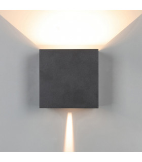 Davos XL Square Wall Lamp 2x10W LED 3000K 1830lm IP65 Sand Black 3yrs Warranty-2