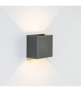 Davos XL Square Wall Lamp 2x10W LED 3000K 1830lm IP65 Anthracite 3yrs Warranty-2