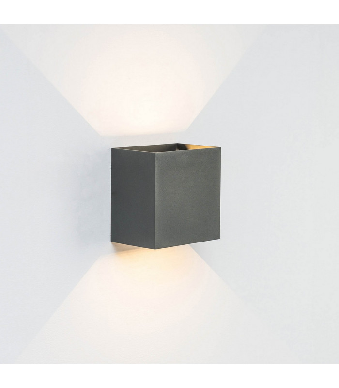 Davos XL Square Wall Lamp 2x10W LED 4000K 1830lm IP65 Anthracite 3yrs Warranty-2