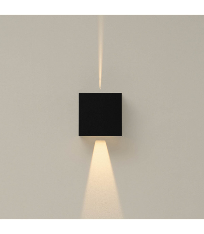 Davos XL Square Wall Lamp 2x10W LED 4000K 1830lm IP65 Sand Black 3yrs Warranty-7