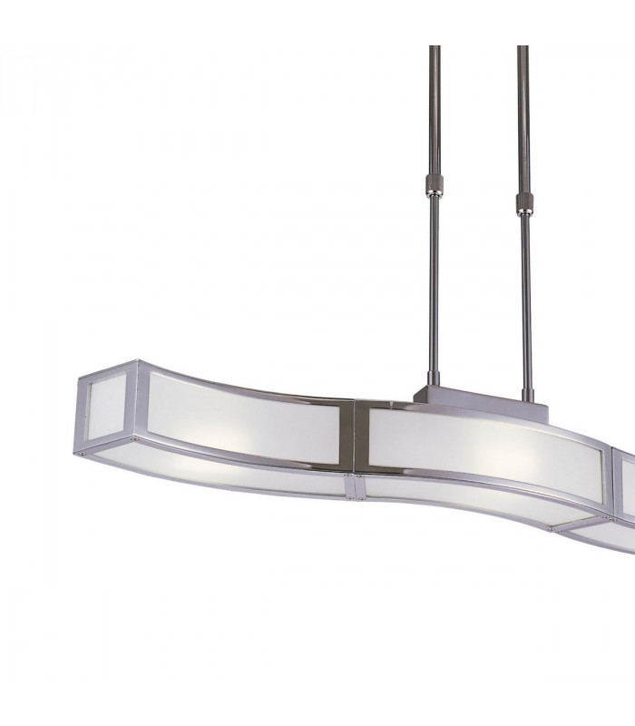 Duna GU10 Linear Pendant 3 Light L1 SGU10 Bar Polished Chrome White Acrylic CFL Lamps INCLUDED-4
