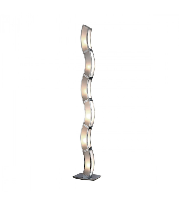 Duna GU10 Floor Lamp 6 Light L1/SGU10 Polished Chrome/White Acrylic CFL Lamps INCLUDED-1