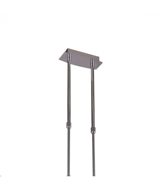 Duna GU10 Linear Pendant 4 Light L1 SGU10 Bar Polished Chrome White Acrylic CFL Lamps INCLUDED-4