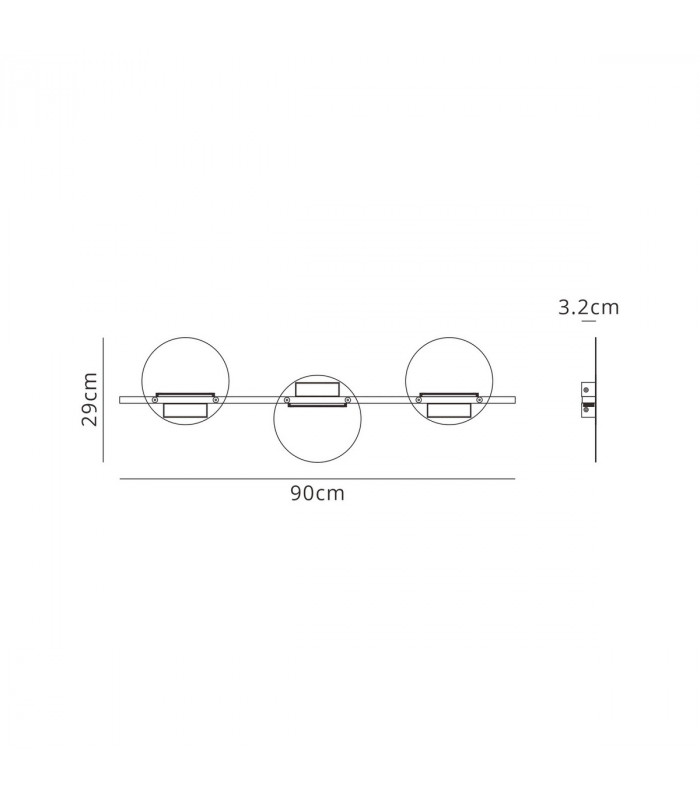 Eris 3 Light Wall Lamp 24W LED 3000K 1920lm White 3yrs Warranty-9