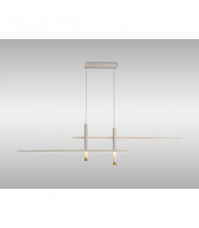 Esparta Linear Pendant 50W LED 3000K 2100lm White / Gold 3yrs Warranty-2
