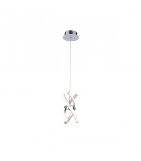 Espirales Pendant 1 Light 12W LED 3000K 840lm Silver/Frosted Acrylic/Polished Chrome 3yrs Warranty-1