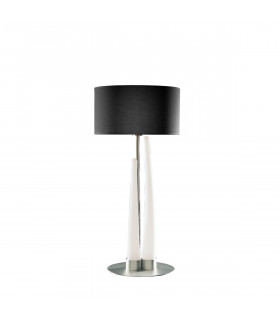 Estalacta Table Lamp 3 Light GU10 Indoor, Silver/Opal White With Black Shade