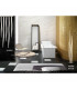 Estalacta Floor Lamp 3 Light GU10 Indoor, Silver/Opal White With Black Shade