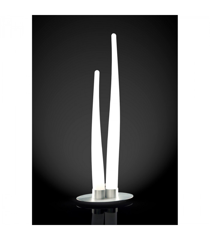 Estalacta Table Lamp 2 Light Indoor, Silver/Opal White