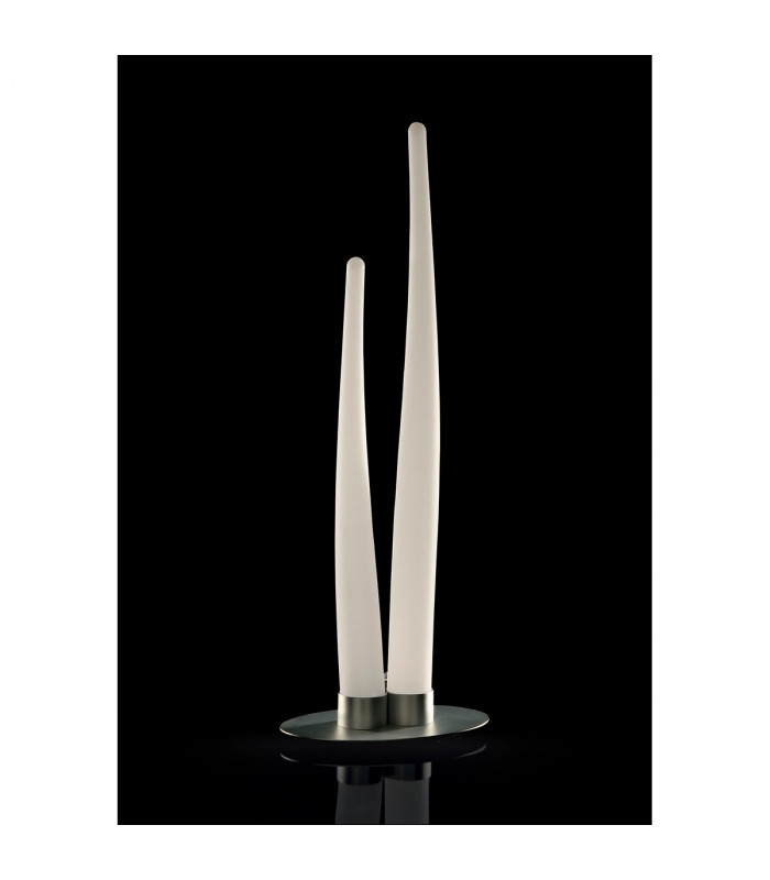 Estalacta Table Lamp 2 Light Indoor, Silver/Opal White