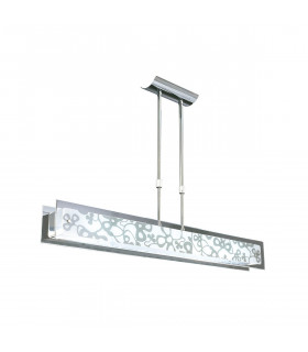Euphoria Linear Pendant 2 Light T5 Wire Polished Chrome Opal White Glass NOT LED CFL Compatible-1