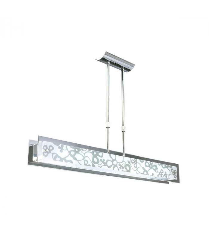 Euphoria Linear Pendant 2 Light T5 Wire Polished Chrome Opal White Glass NOT LED CFL Compatible-1