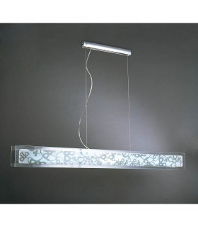 Euphoria Linear Pendant 2 Light T5 Wire Polished Chrome Opal White Glass NOT LED CFL Compatible-2