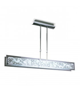 Euphoria Linear Pendant 2 Light T5 Polished Chrome Opal White Glass NOT LED CFL Compatible-1