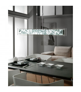 Euphoria Linear Pendant 2 Light T5 Polished Chrome Opal White Glass NOT LED CFL Compatible-2