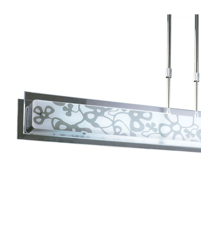 Euphoria Linear Pendant 2 Light T5 Polished Chrome Opal White Glass NOT LED CFL Compatible-6