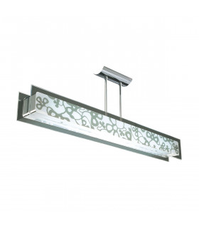 Euphoria Semi Flush 2 Light T5, Polished Chrome, Opal White Glass, NOT LED, CFL Compatible
