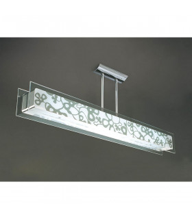 Euphoria Semi Flush 2 Light T5, Polished Chrome, Opal White Glass, NOT LED, CFL Compatible