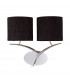 Eve Wall Lamp 2 Light E27 Polished Chrome With Black Oval Shades-1