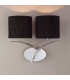Eve Wall Lamp 2 Light E27 Polished Chrome With Black Oval Shades-2