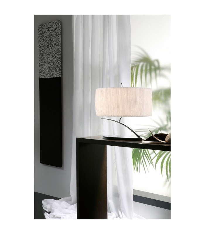 Eve Wall Lamp 2 Light E27 Polished Chrome With Black Oval Shades-4