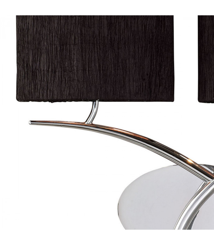 Eve Wall Lamp 2 Light E27 Polished Chrome With Black Oval Shades-8