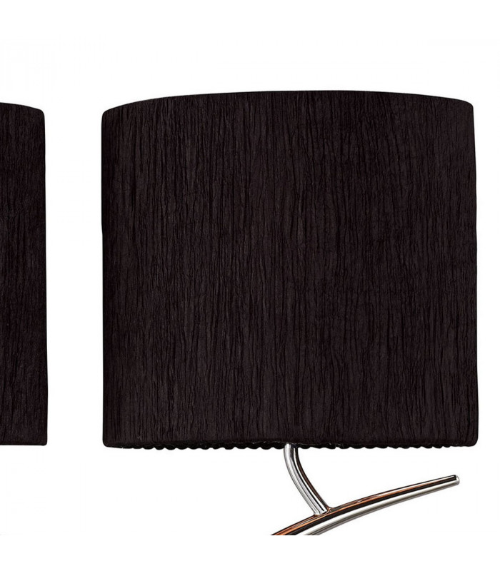 Eve Wall Lamp 2 Light E27 Polished Chrome With Black Oval Shades-9