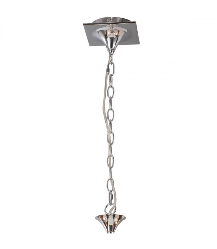 Eve Pendant 3 Light E27 Polished Chrome With Black Round Shades-3