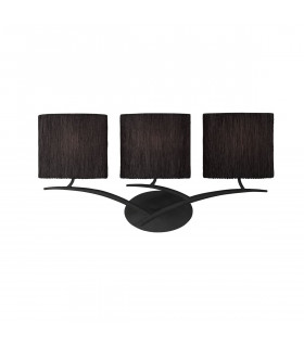 Eve Wall Lamp Switched 3 Light E27, Anthracite With Black Oval Shades
