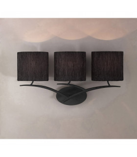 Eve Wall Lamp Switched 3 Light E27, Anthracite With Black Oval Shades