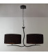 Eve Linear Pendant 2 Arm 4 Light E27 Anthracite With Black Oval Shades-2