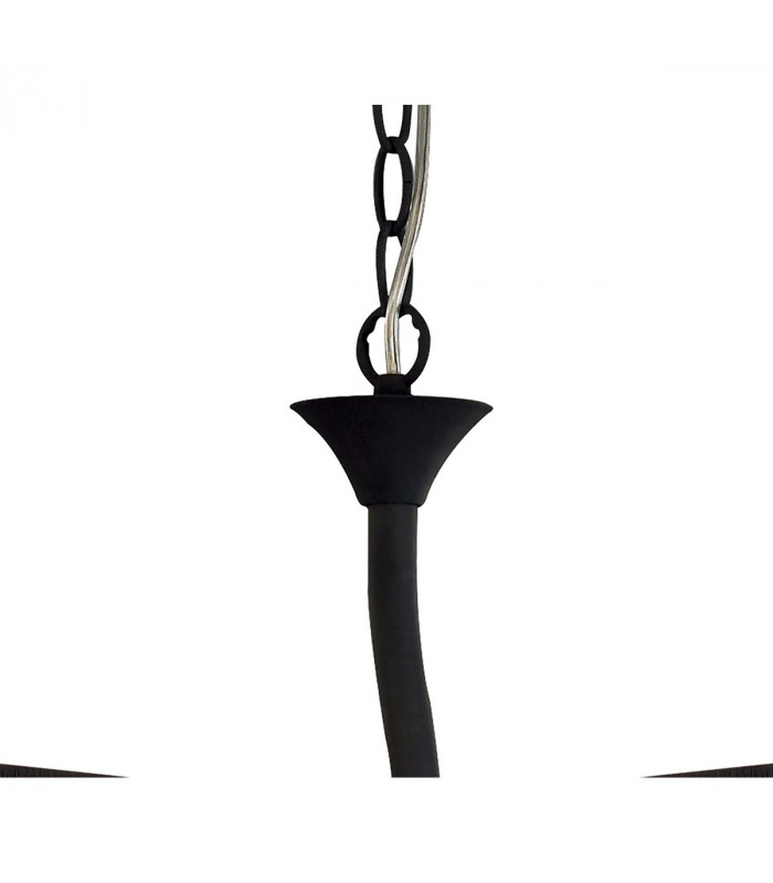 Eve Linear Pendant 2 Arm 4 Light E27 Anthracite With Black Oval Shades-4