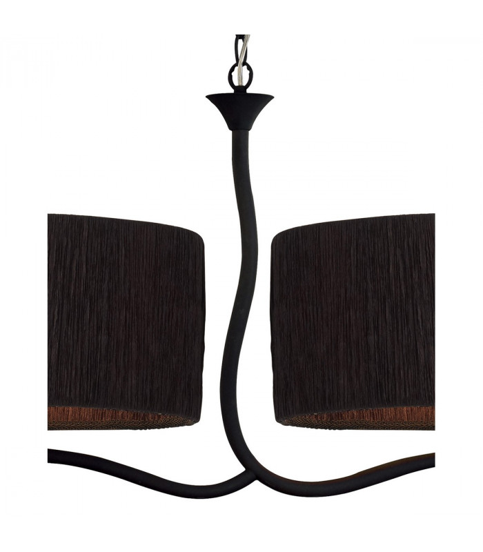 Eve Linear Pendant 2 Arm 4 Light E27 Anthracite With Black Oval Shades-5