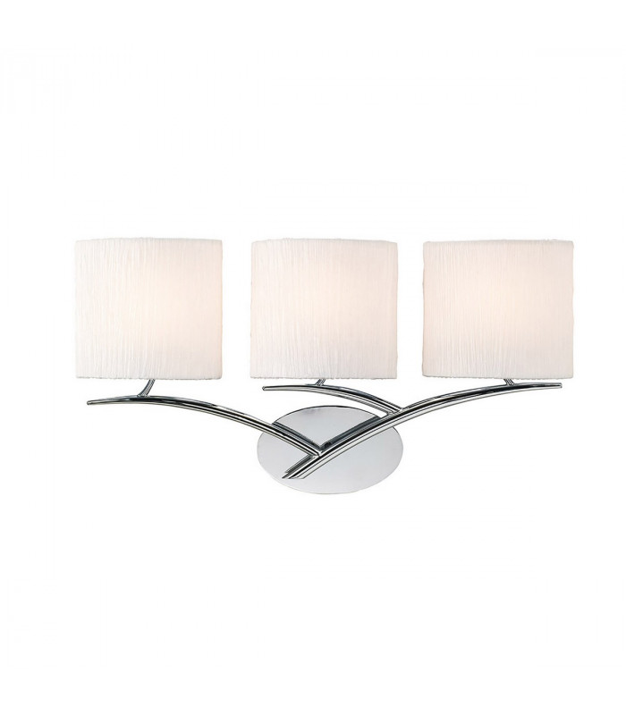 Eve Wall Lamp 3 Light E27 Polished Chrome With White Oval Shades-1