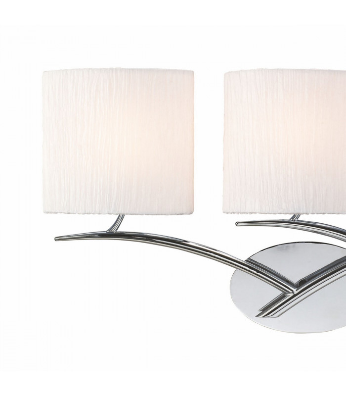 Eve Wall Lamp 3 Light E27 Polished Chrome With White Oval Shades-4